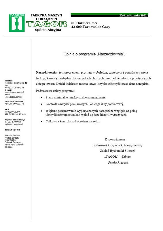 rekomendacja tagor