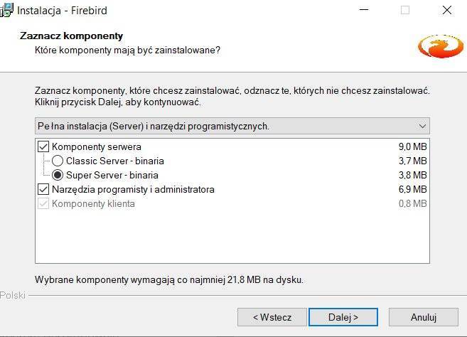 Instalacja programu Firebird